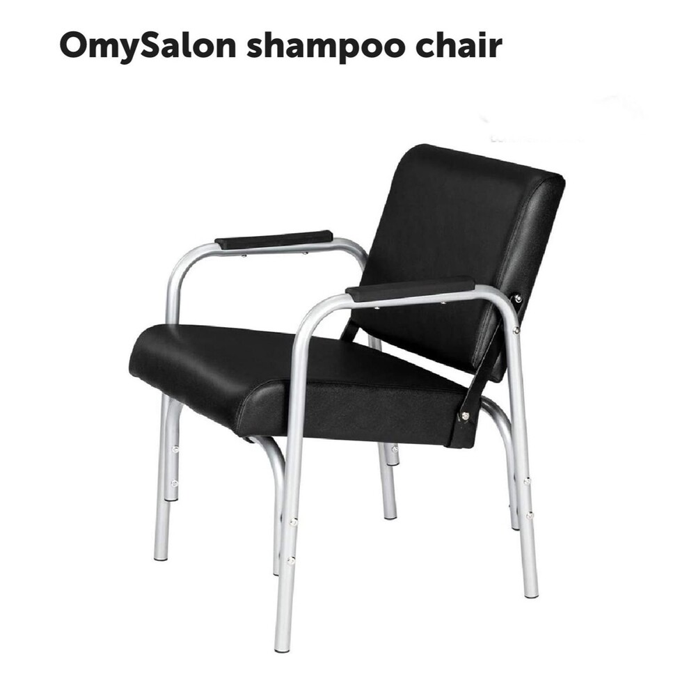 OmySalon Adjustable Shampoo Chair - Black legs/armrests